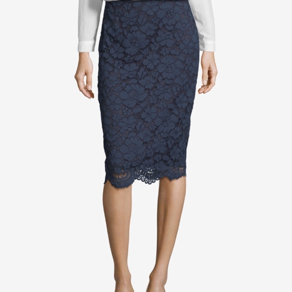 Navy Blue Lace Skirt